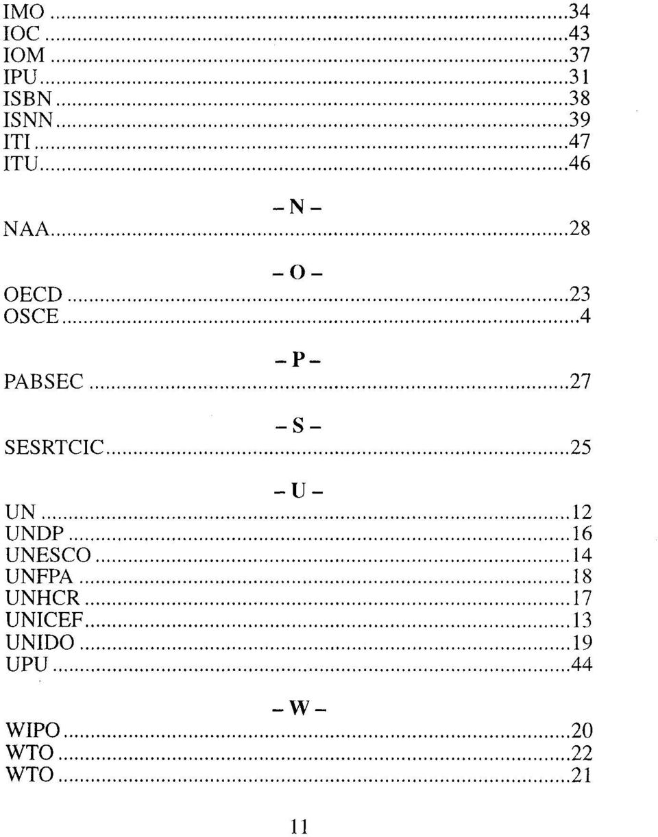 SESRTCIC 25 -U- UN 12 UNDP 16 UNESCO 14 UNFPA 18 UNHCR