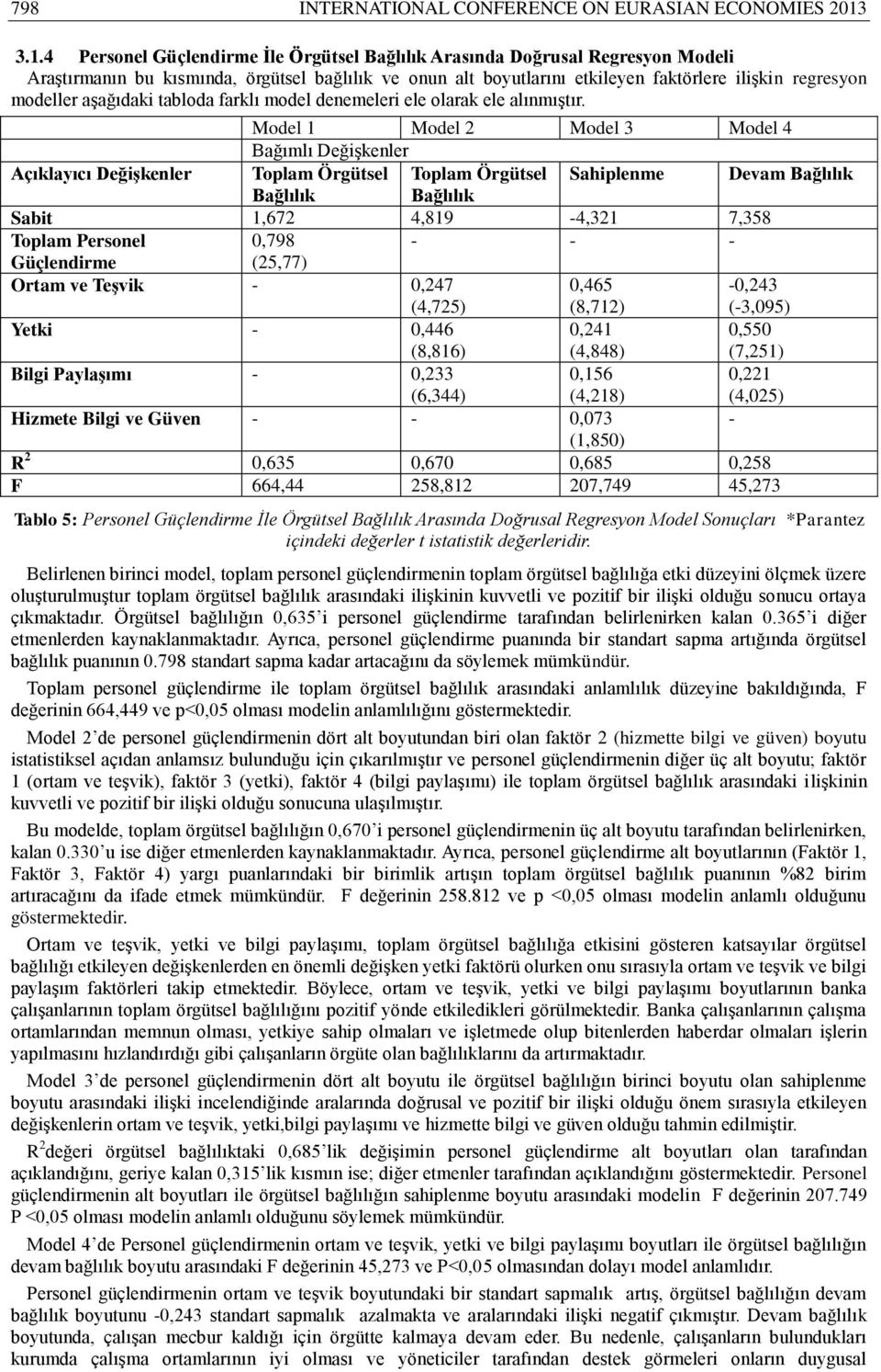 aşağıdaki tabloda farklı model denemeleri ele olarak ele alınmıştır.