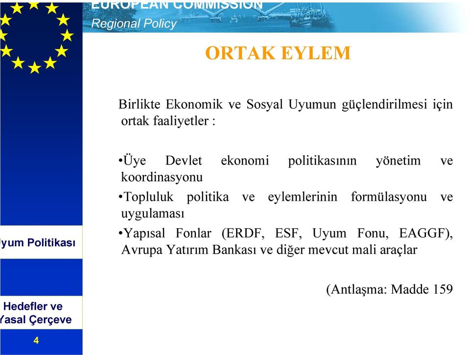 eylemlerinin formülasyonu ve uygulaması Yapısal Fonlar (ERDF, ESF, Uyum Fonu, EAGGF),