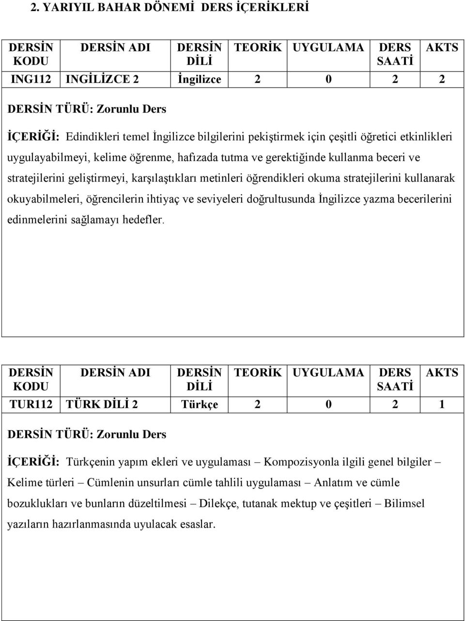 öğrencilerin ihtiyaç ve seviyeleri doğrultusunda İngilizce yazma becerilerini edinmelerini sağlamayı hedefler.