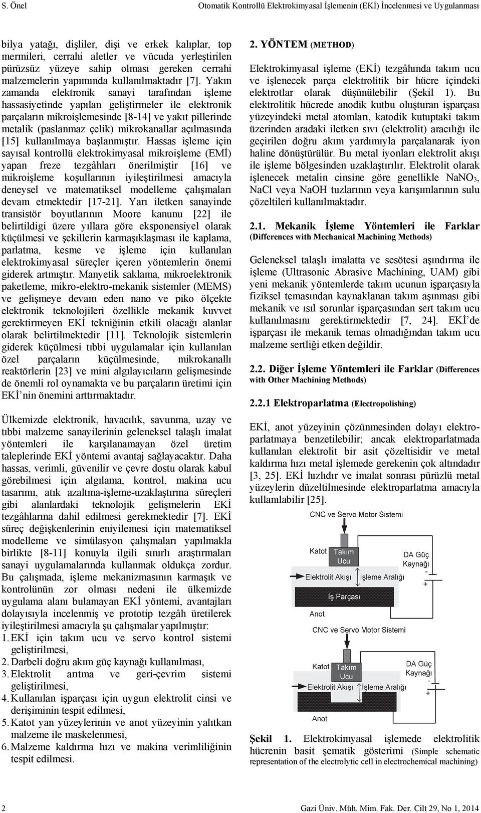 Yakın zamanda elektronik sanayi tarafından işleme hassasiyetinde yapılan geliştirmeler ile elektronik parçaların mikroişlemesinde [8-14] ve yakıt pillerinde metalik (paslanmaz çelik) mikrokanallar