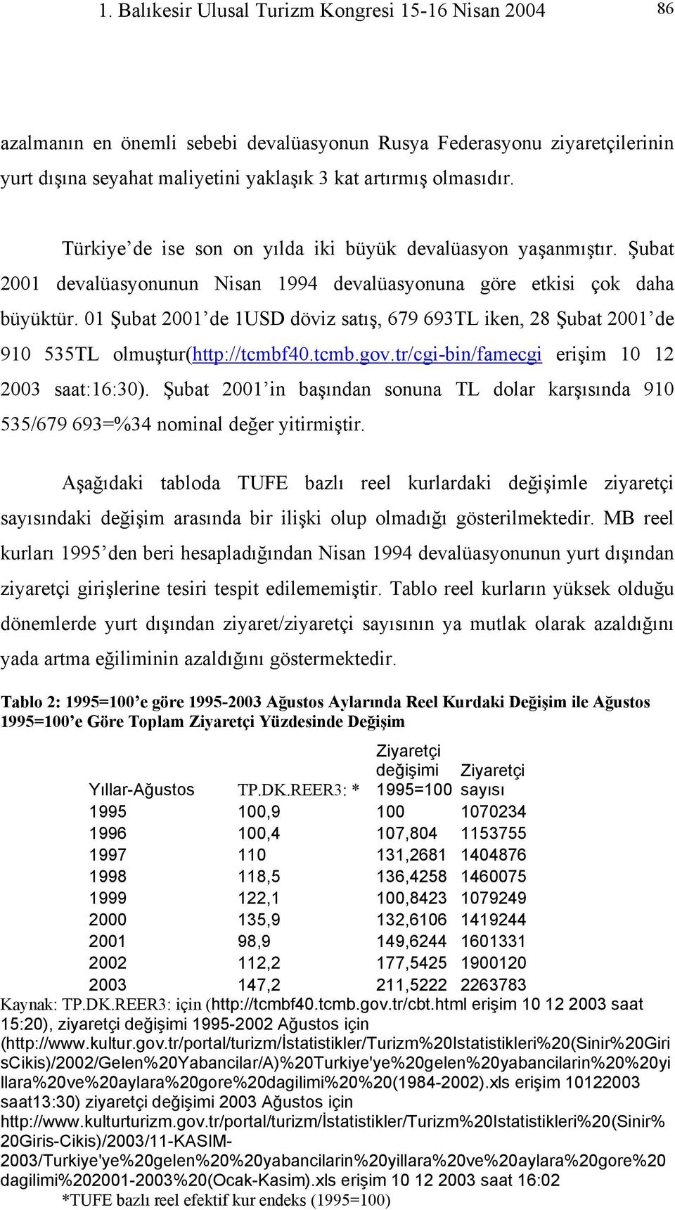 01 Şubat 2001 de 1USD döviz satış, 679 693TL iken, 28 Şubat 2001 de 910 535TL olmuştur(http://tcmbf40.tcmb.gov.tr/cgi-bin/famecgi erişim 10 12 2003 saat:16:30).