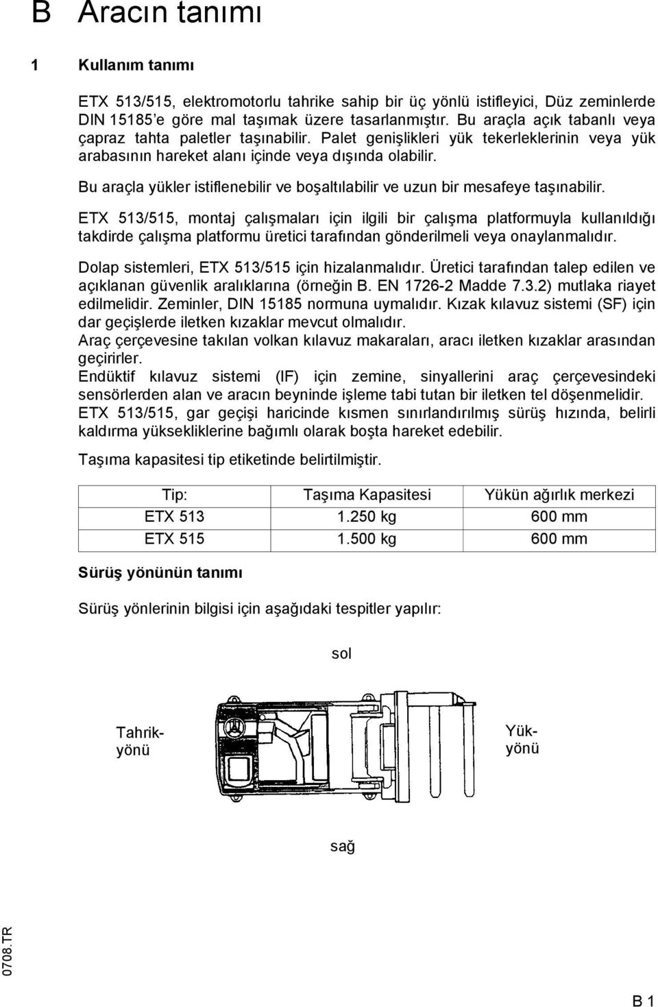 Bu araçla yükler istiflenebilir ve boşaltılabilir ve uzun bir mesafeye taşınabilir.