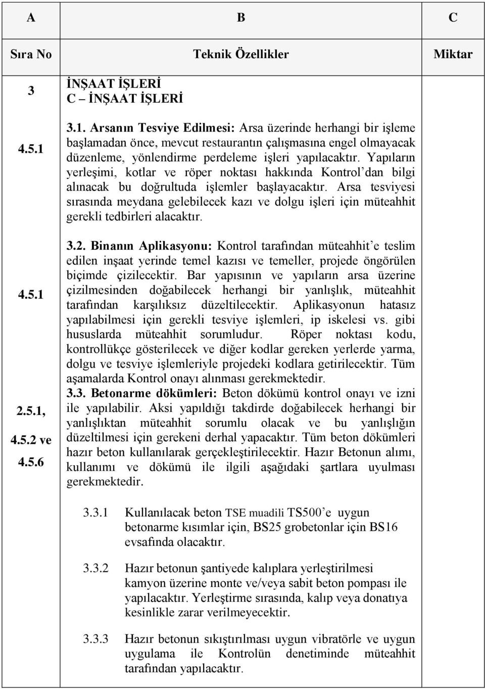 Arsa tesviyesi sırasında meydana gelebilecek kazı ve dolgu işleri için müteahhit gerekli tedbirleri alacaktır. 3.2.