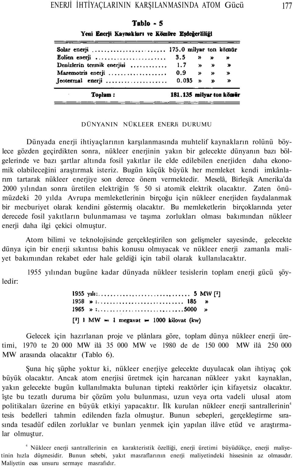 Bugün küçük büyük her memleket kendi imkânlarım tartarak nükleer enerjiye son derece önem vermektedir.