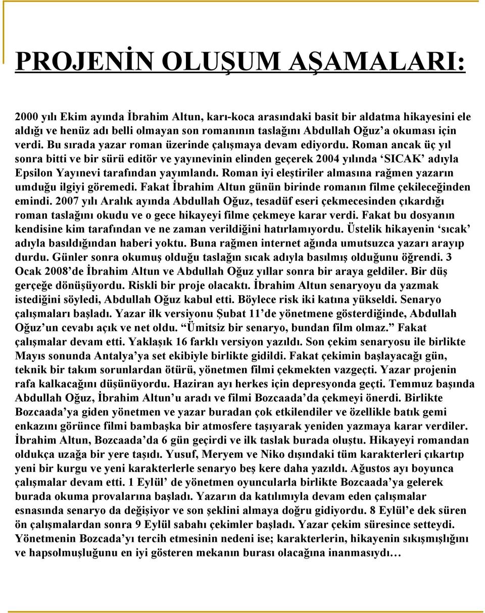 Roman ancak üç yıl sonra bitti ve bir sürü editör ve yayınevinin elinden geçerek 2004 yılında SICAK adıyla Epsilon Yayınevi tarafından yayımlandı.