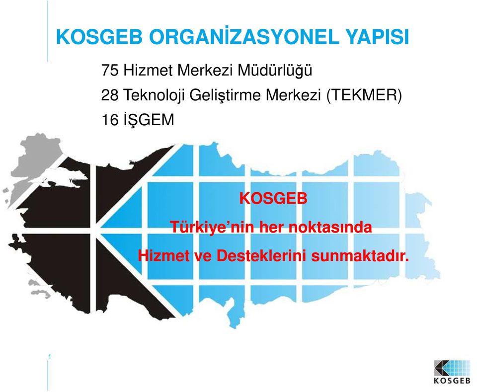 Merkezi (TEKMER) 16 İŞGEM KOSGEB Türkiye nin