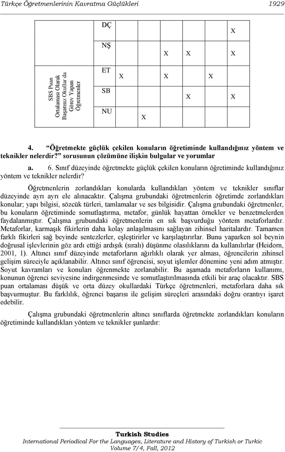 Sınıf düzeyinde öğretmekte güçlük çekilen konuların öğretiminde kullandığınız yöntem ve teknikler nelerdir?