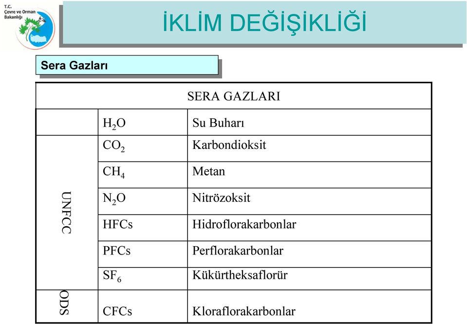 Buharı Karbondioksit Metan Nitrözoksit