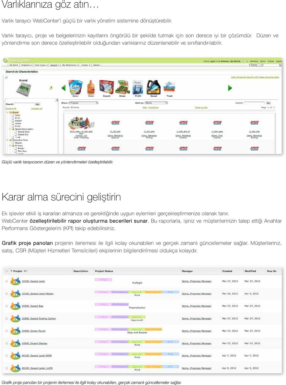 Düzen ve yönlendirme son derece özelleştirilebilir olduğundan varlıklarınız düzenlenebilir ve sınıflandırılabilir. Güçlü varlık tarayıcısının düzen ve yönlendirmeleri özelleştirilebilir.