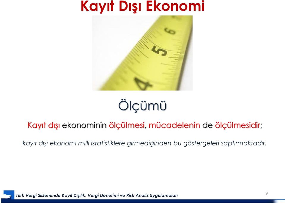 ölçülmesidir; kayıt dışı ekonomi milli