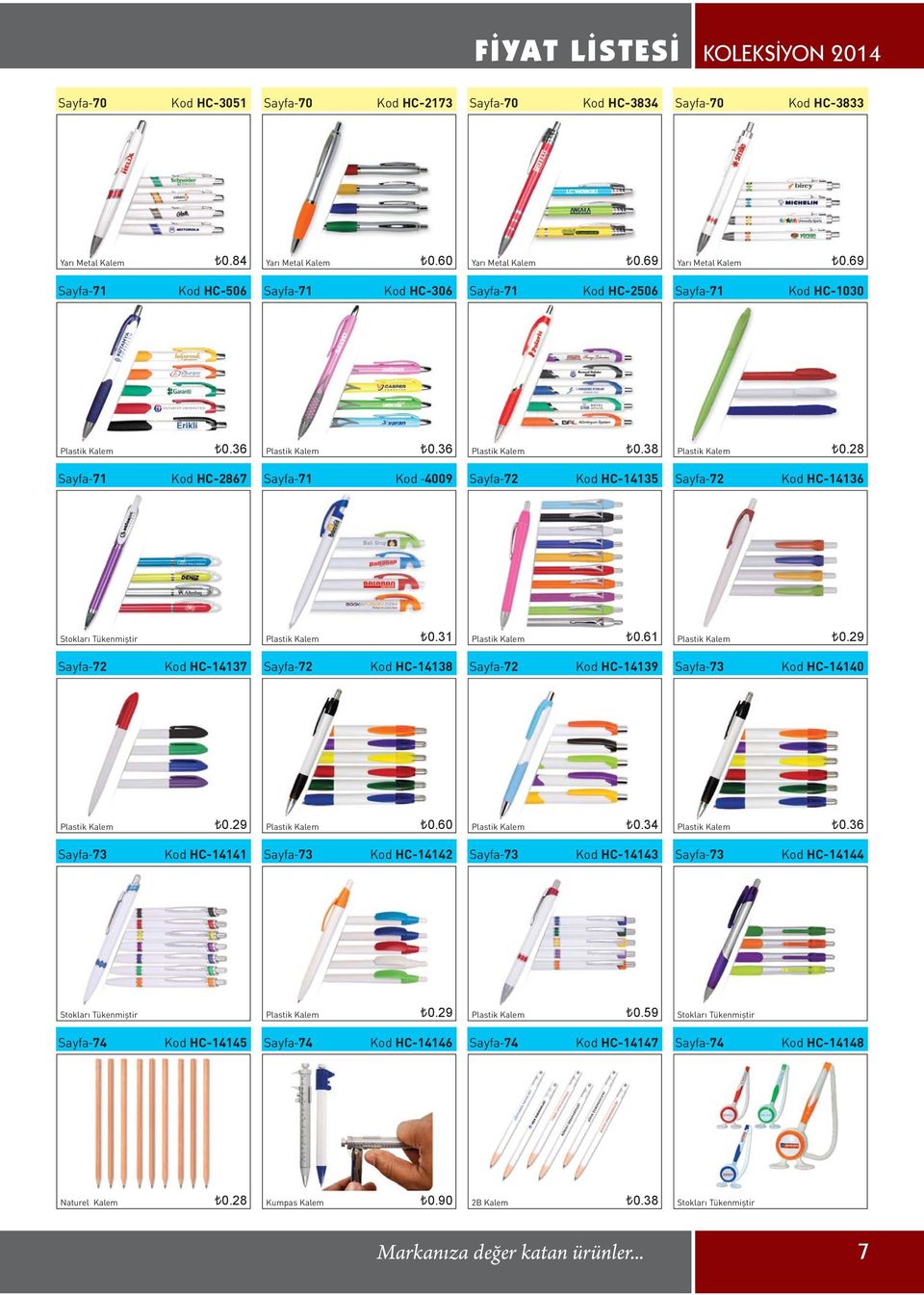 28 Sayfa-71 Kod HC-2867 Sayfa-71 Kod -4009 Sayfa-72 Kod HC-14135 Sayfa-72 Kod HC-14136 [0.31 [0.61 [0.