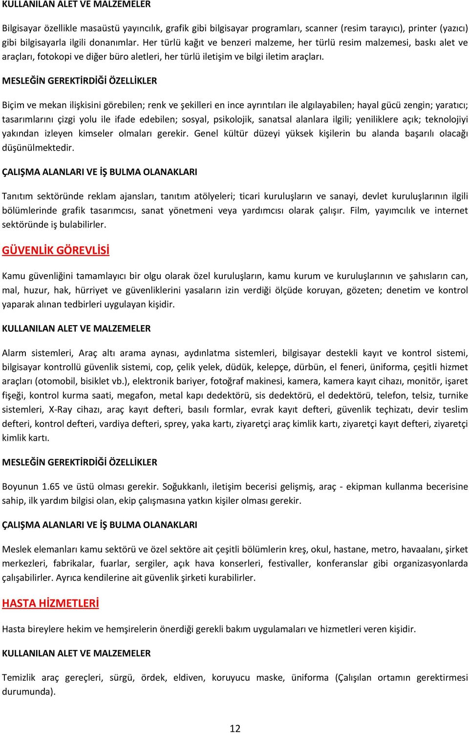 Biçim ve mekan ilişkisini görebilen; renk ve şekilleri en ince ayrıntıları ile algılayabilen; hayal gücü zengin; yaratıcı; tasarımlarını çizgi yolu ile ifade edebilen; sosyal, psikolojik, sanatsal