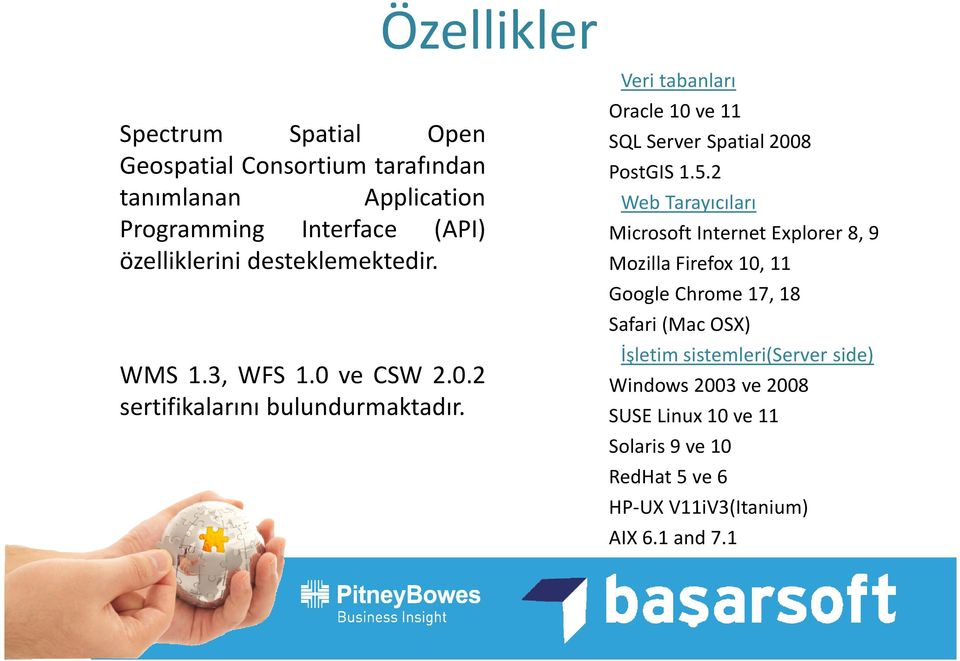 Veri tabanları Oracle10ve11 SQL Server Spatial 2008 PostGIS 1.5.