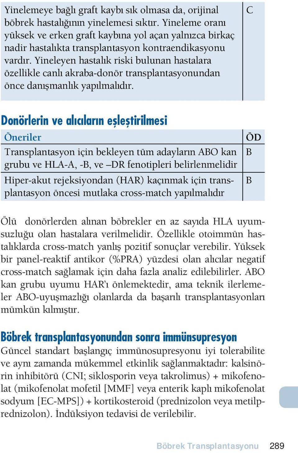 Yüksek bir panel-reaktif antikor (%PRA) yüzdesi olan alclar negatif cross-match salamak için daha fazla analiz edilebilirler.