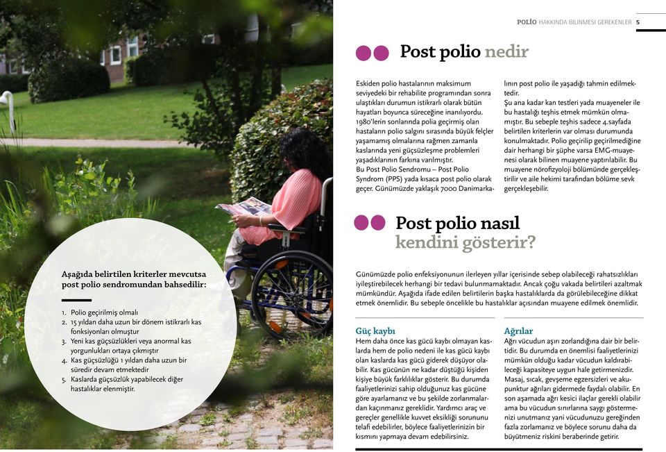 1980 lerin sonlarında polia geçirmiş olan hastaların polio salgını sırasında büyük felçler yaşamamış olmalarına rağmen zamanla kaslarında yeni güçsüzleşme problemleri yaşadıklarının farkına