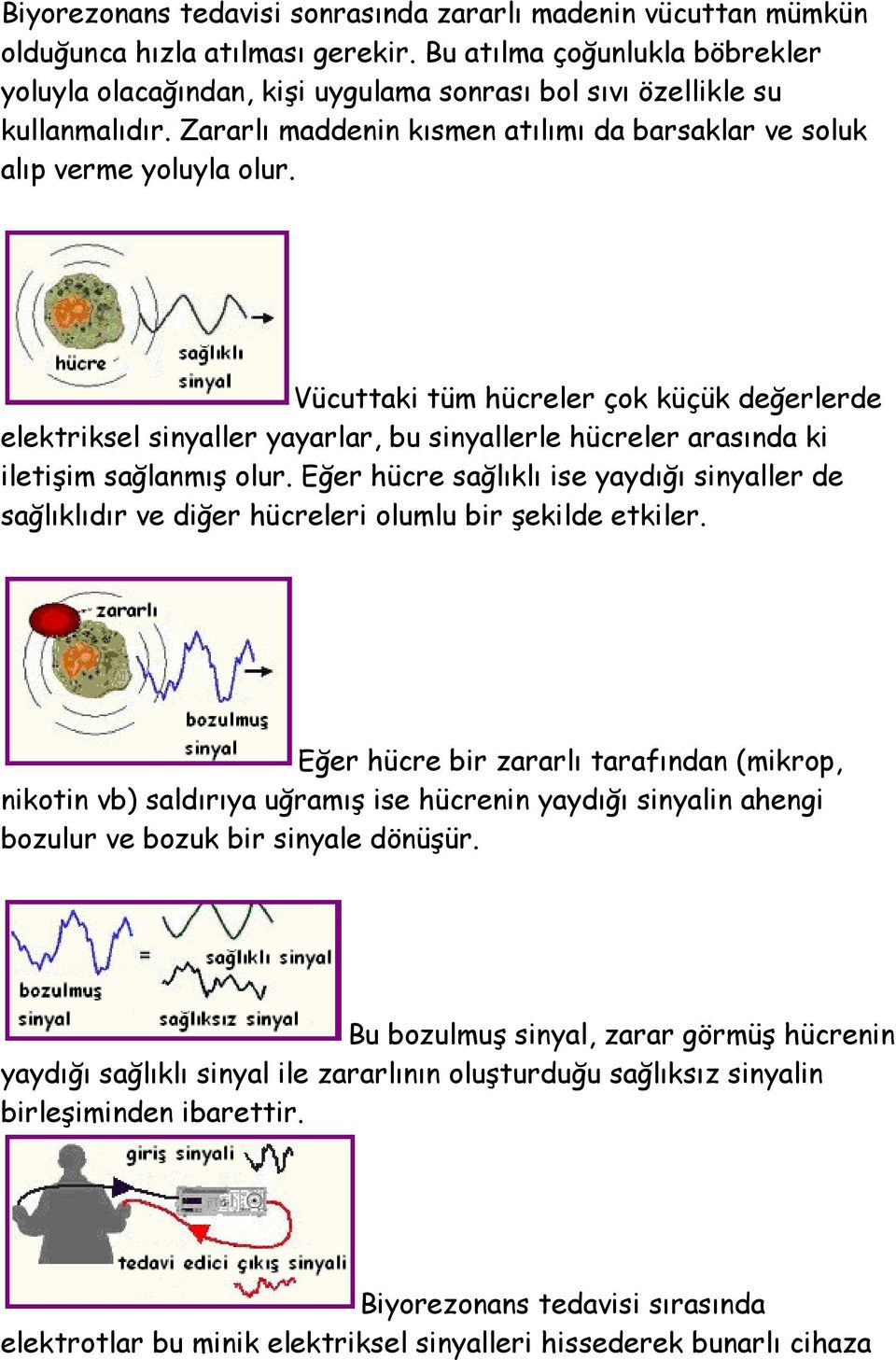 Vücuttaki tüm hücreler çok küçük değerlerde elektriksel sinyaller yayarlar, bu sinyallerle hücreler arasında ki iletişim sağlanmış olur.