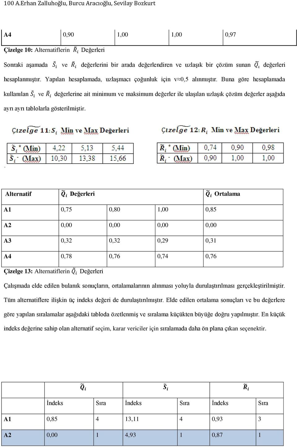 değerleri hesaplanmıştır. Yapılan hesaplamada, uzlaşmacı çoğunluk için v 0,5 alınmıştır.