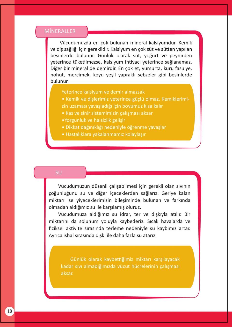 En çok et, yumurta, kuru fasulye, nohut, mercimek, koyu yeşil yapraklı sebzeler gibi besinlerde bulunur. Yeterince kalsiyum ve demir almazsak Kemik ve dişlerimiz yeterince güçlü olmaz.