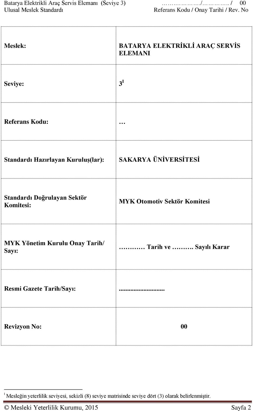 Onay Tarih/ Sayı: Tarih ve. Sayılı Karar Resmi Gazete Tarih/Sayı:.