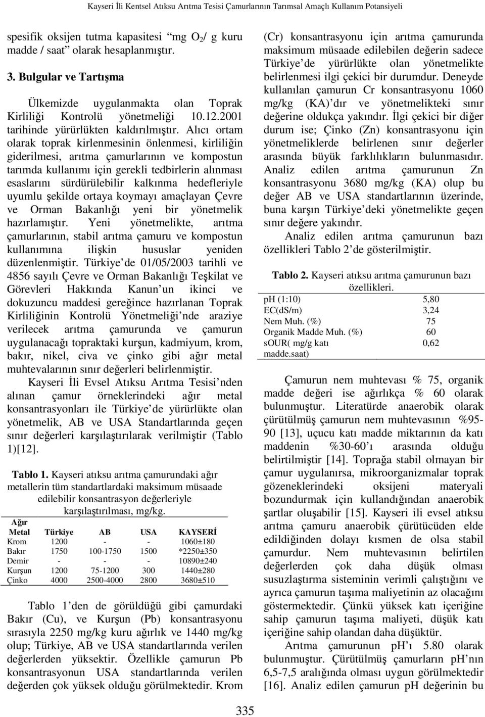 Alıcı ortam olarak toprak kirlenmesinin önlenmesi, kirliliğin giderilmesi, arıtma çamurlarının ve kompostun tarımda kullanımı için gerekli tedbirlerin alınması esaslarını sürdürülebilir kalkınma