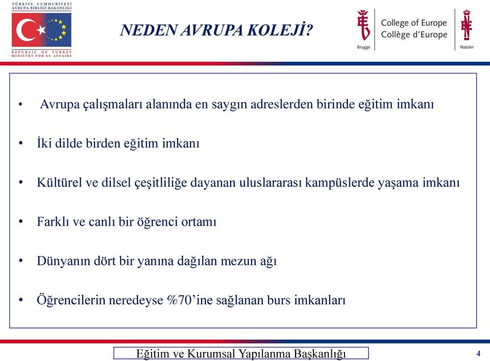 birden eğitim imkanı Kültürel ve dilsel çeşitliliğe dayanan uluslararası