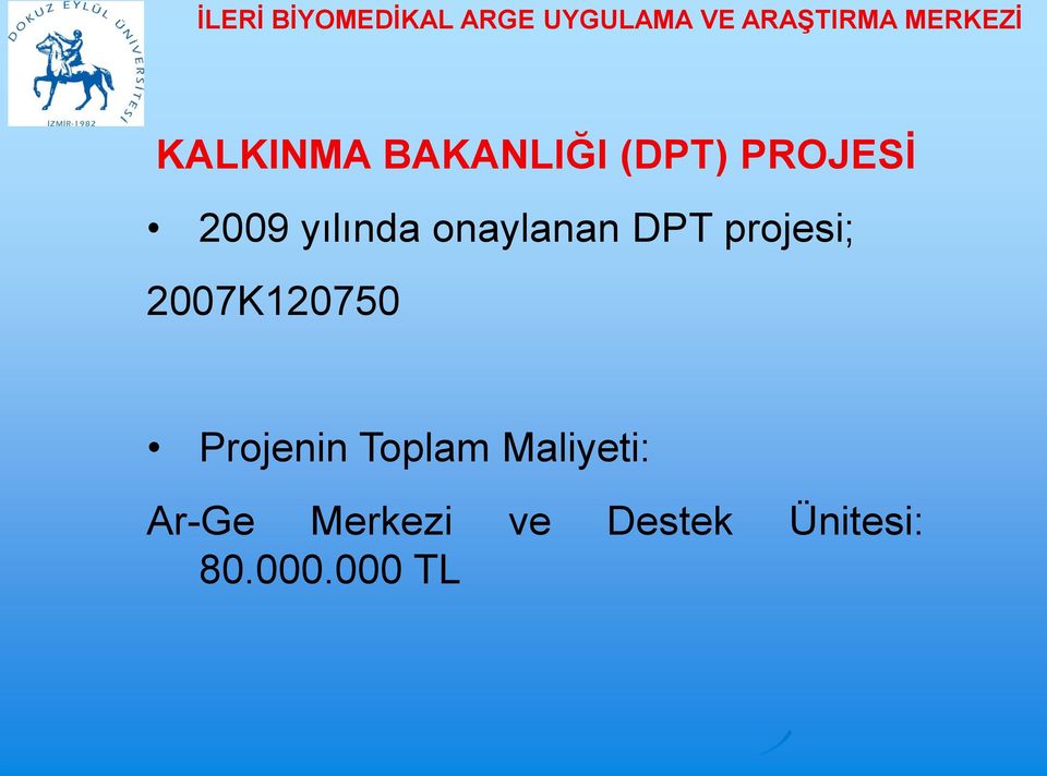 2007K120750 Projenin Toplam Maliyeti: