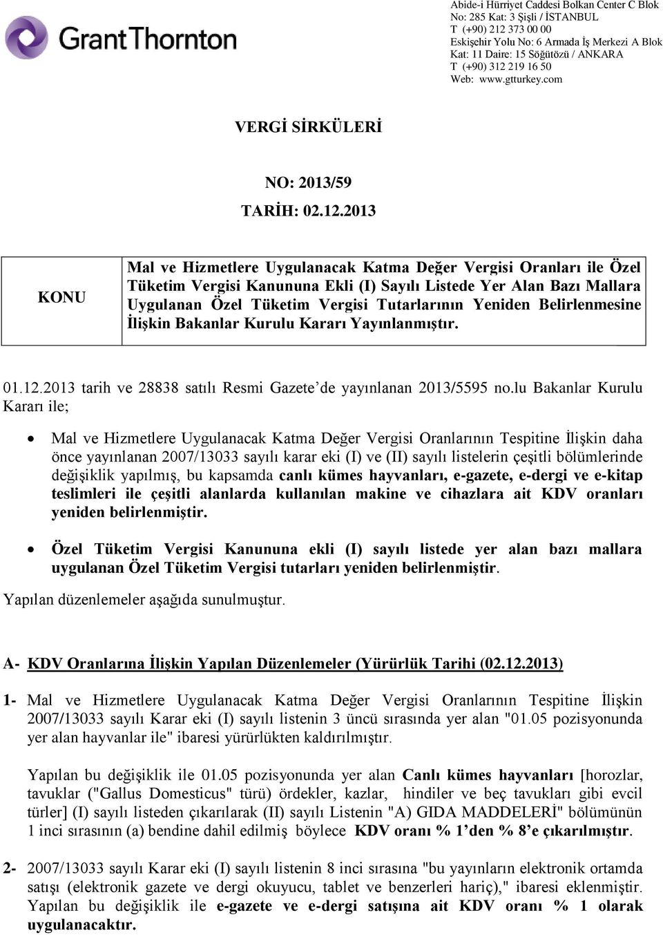 Yeniden Belirlenmesine İlişkin Bakanlar Kurulu Kararı Yayınlanmıştır. 01.12.2013 tarih ve 28838 satılı Resmi Gazete de yayınlanan 2013/5595 no.