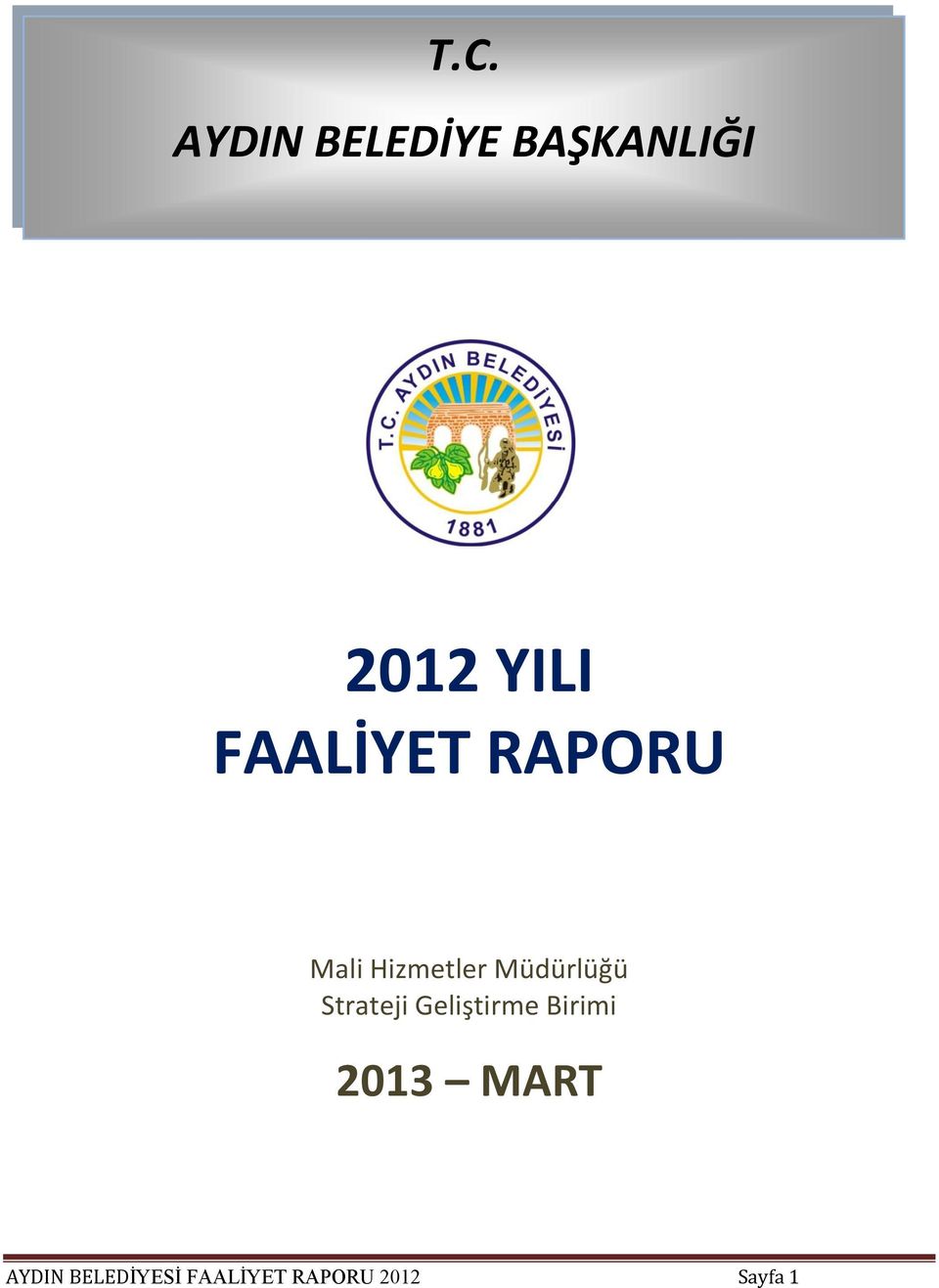 Strateji Geliştirme Birimi 2013 MART