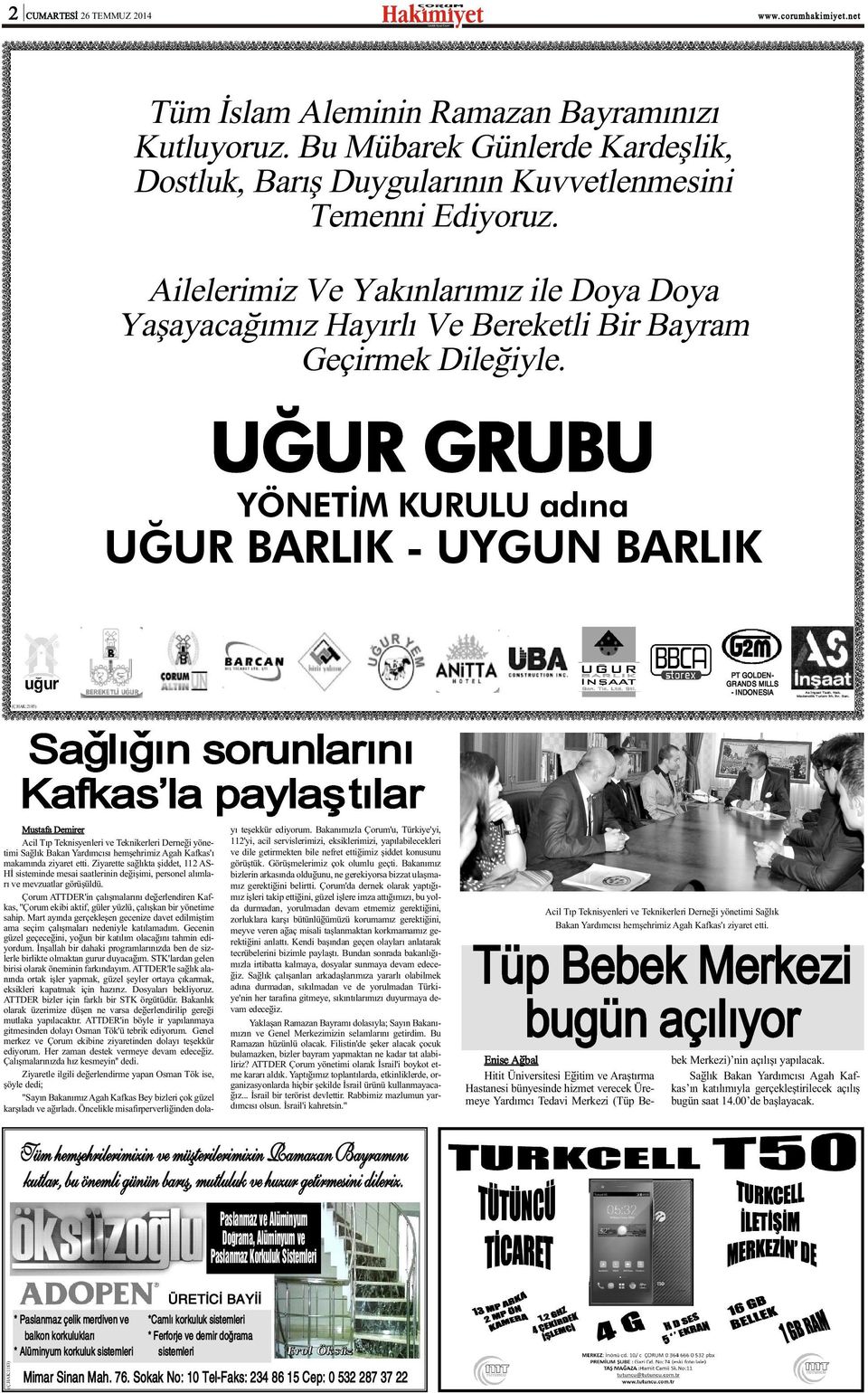 UÐUR GRUBU YÖNETÝM KURULU adýna UÐUR BARLIK - UYGUN BARLIK PT GOLDEN- GRANDS MILLS - INDONESIA As Ýnþaat Taah. Nak. Madencilik Turizm Ýth. Ýhr. San. (Ç.