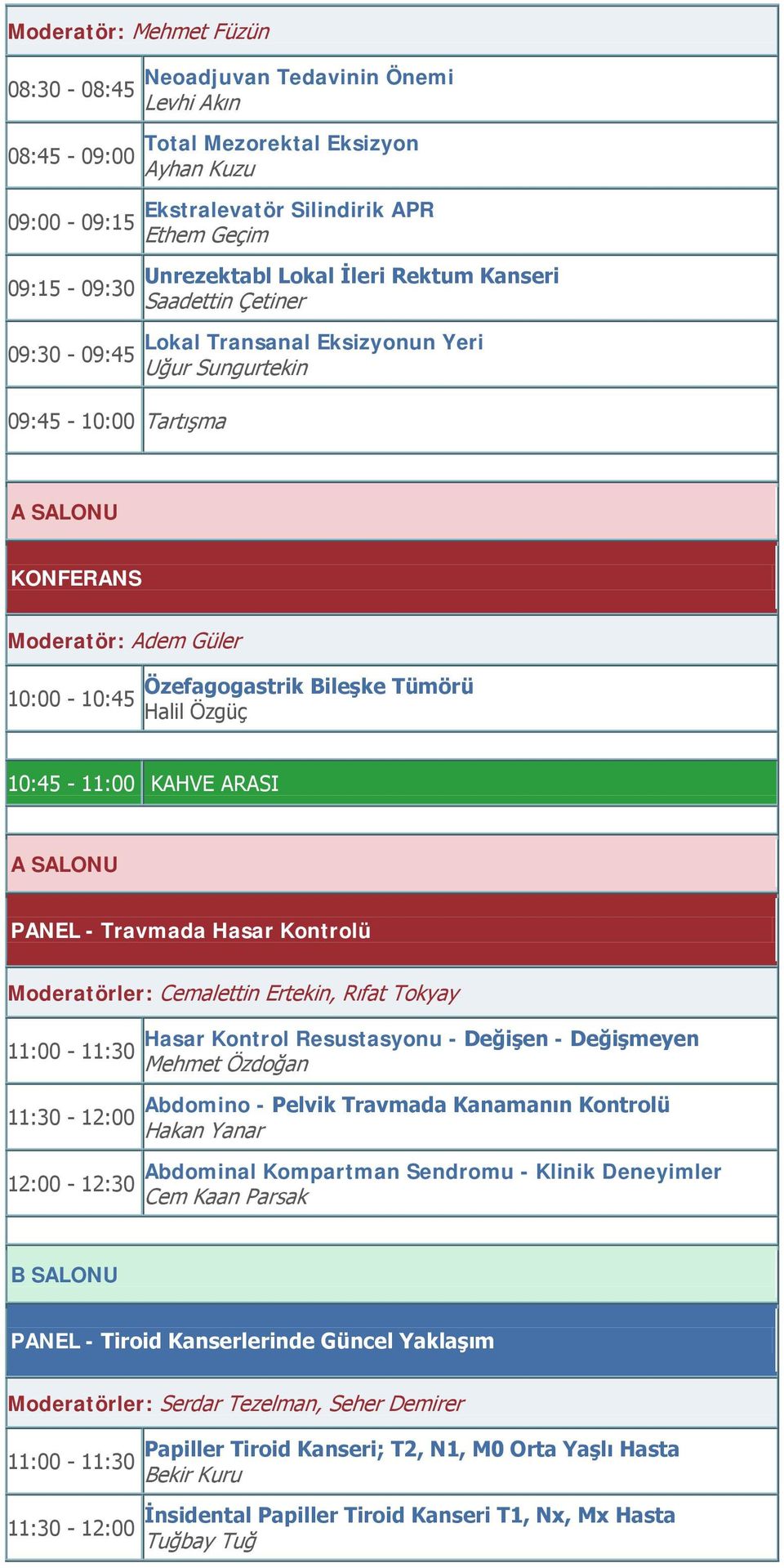 Halil Özgüç 10:45-11:00 KAHVE ARASI PANEL - Travmada Hasar Kontrolü Moderatörler: Cemalettin Ertekin, Rıfat Tokyay 11:00-11:30 11:30-12:00 12:00-12:30 Hasar Kontrol Resustasyonu - Değişen -