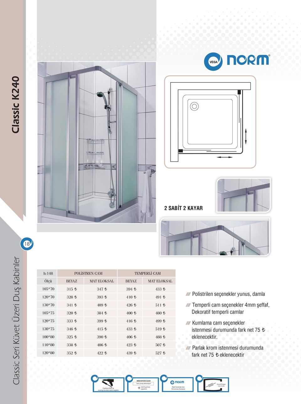 120*80 352 422 439 527 INNOVATION CLEAR yeni yüzey teknolojisi %20 Fiyat farkı + uygulanır.