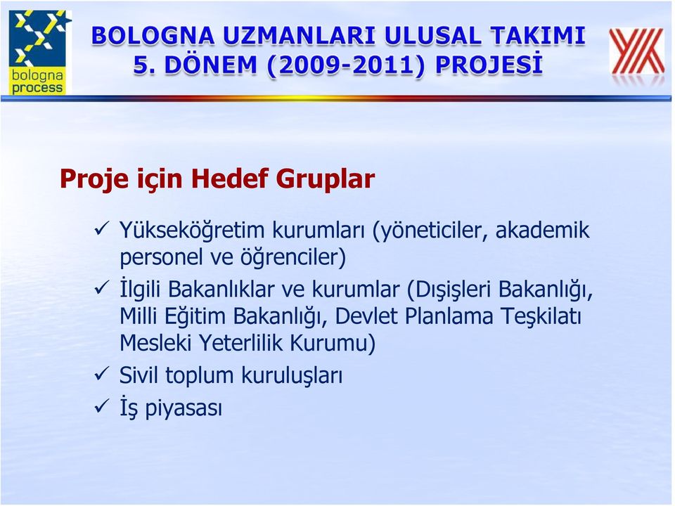 (Dışişleri Bakanlığı, Milli Eğitim Bakanlığı, Devlet Planlama