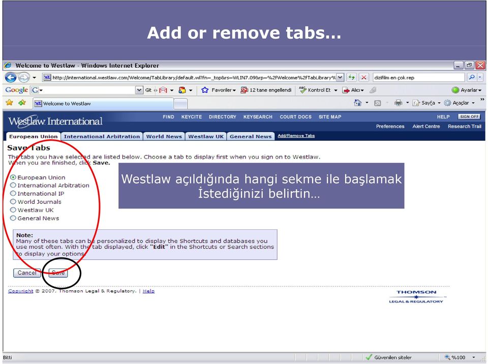 başlamak Westlaw  başlamak