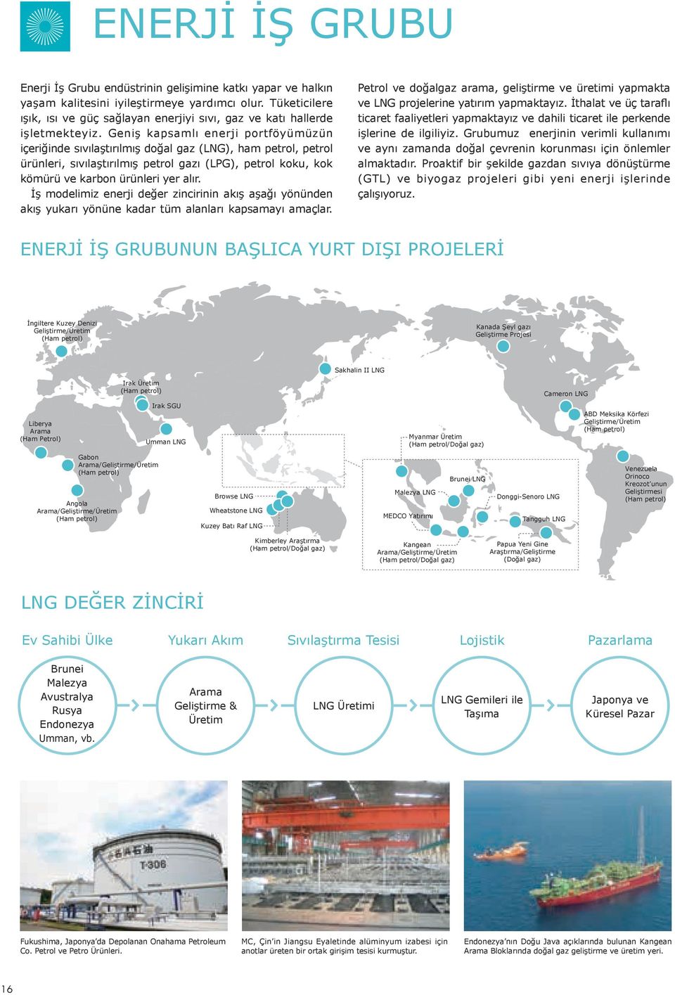 Geniş kapsamlı enerji portföyümüzün içeriğinde sıvılaştırılmış doğal gaz (LNG), ham petrol, petrol ürünleri, sıvılaştırılmış petrol gazı (LpG), petrol koku, kok kömürü ve karbon ürünleri yer alır.