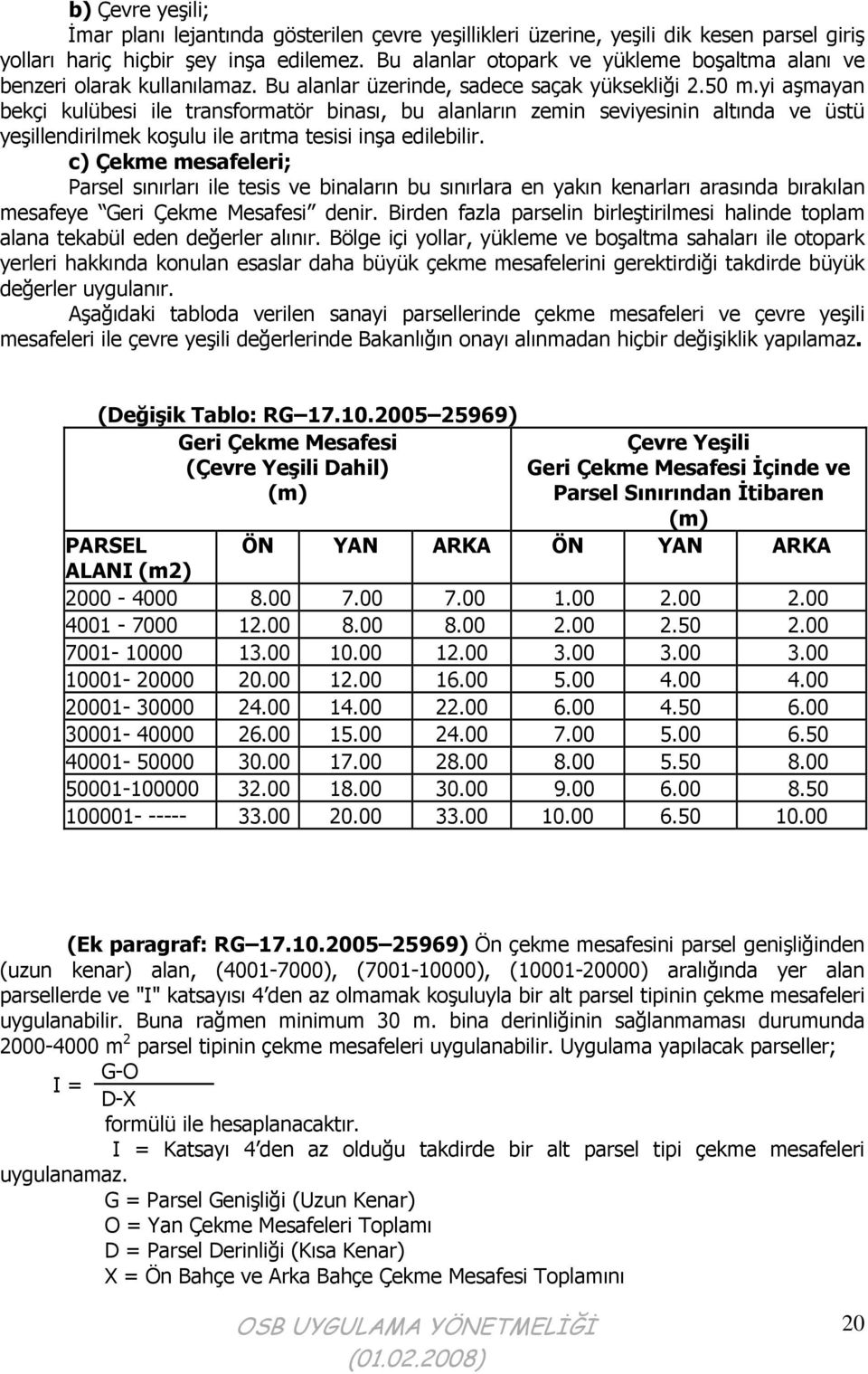 yi aşmayan bekçi kulübesi ile transformatör binası, bu alanların zemin seviyesinin altında ve üstü yeşillendirilmek koşulu ile arıtma tesisi inşa edilebilir.