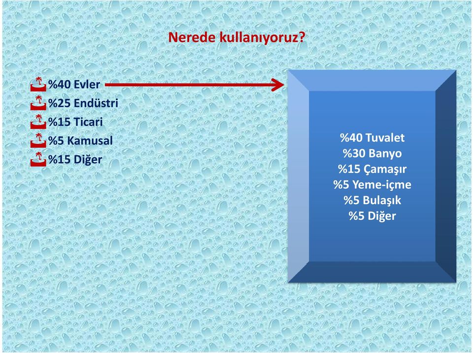 %5 Kamusal %15 Diğer %40 Tuvalet