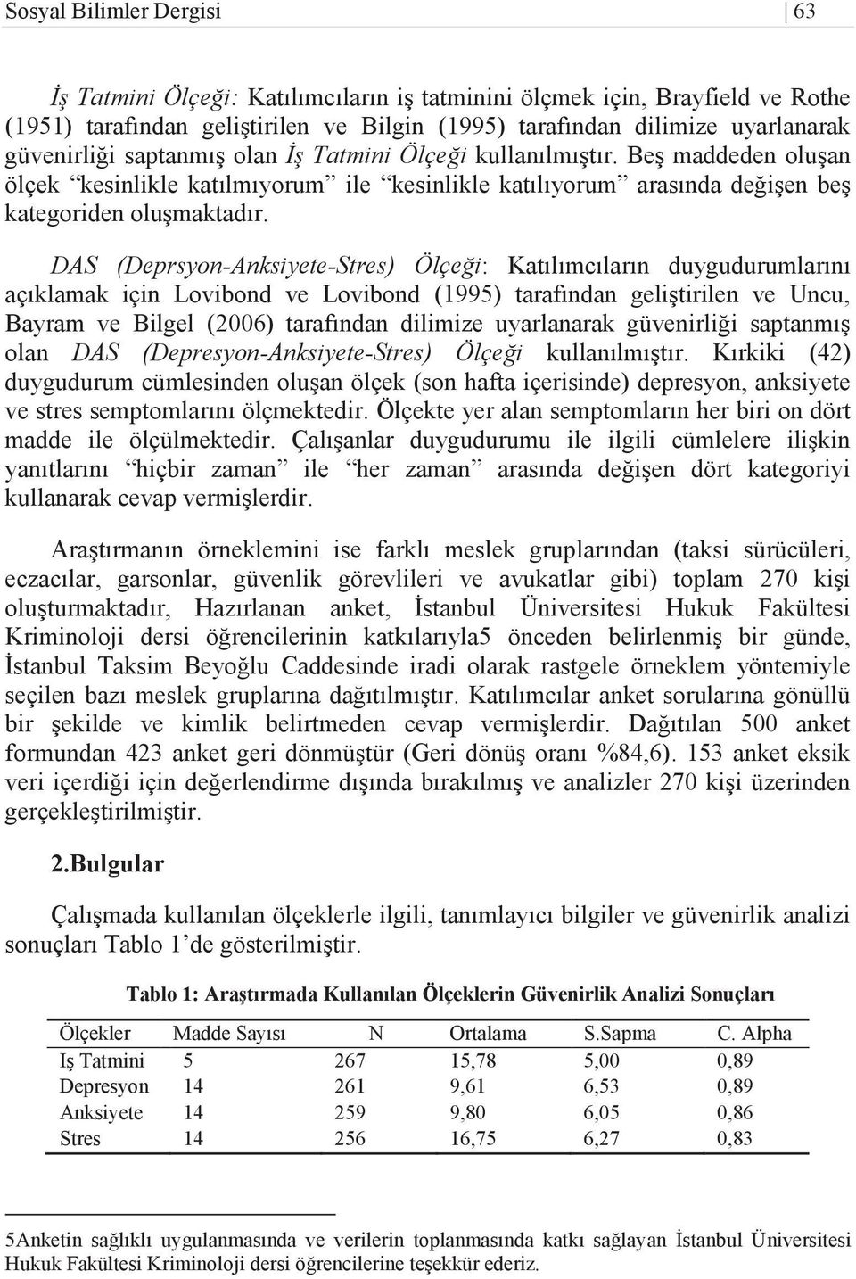 DAS (Deprsyon-Anksiyete-Stres) Ölçeği: Katılımcıların duygudurumlarını açıklamak için Lovibond ve Lovibond (1995) tarafından geliştirilen ve Uncu, Bayram ve Bilgel (2006) tarafından dilimize