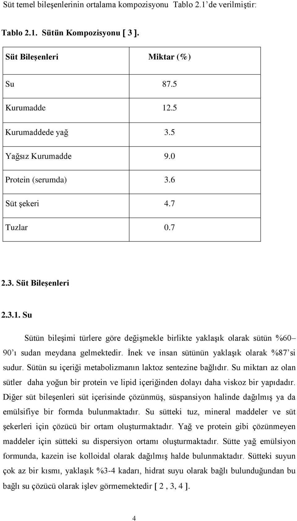 İnek ve insan sütünün yaklaşık olarak %87 si sudur. Sütün su içeriği metabolizmanın laktoz sentezine bağlıdır.