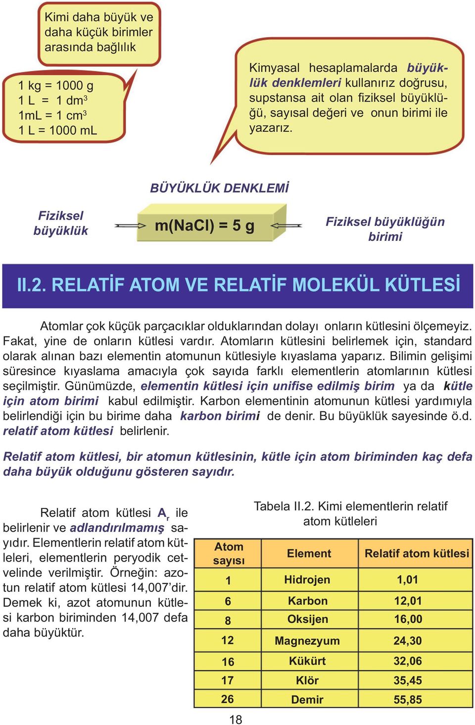 RELAT F ATOM VE RELAT F MOLEKÜL KÜTLES Atomlar çok küçük parçac klar olduklar ndan dolay onlar n kütlesini ölçemeyiz. Fakat, yine de onlar n kütlesi vard r.