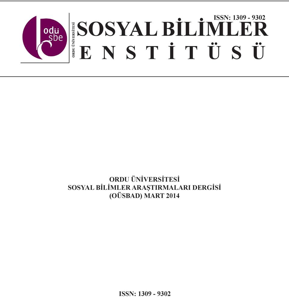 ÜNİVERSİTESİ SOSYAL BİLİMLER