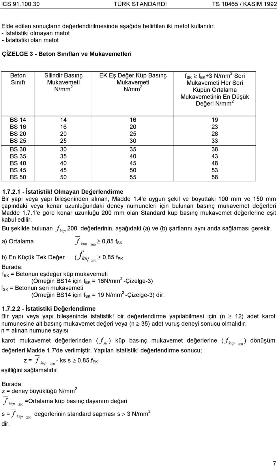 Seri Mukavemeti Her Seri Küpün Ortalama Mukavemetinin En Düşük Değeri N/mm 2 BS 14 BS 16 BS 20 BS 25 BS 30 BS 35 BS 40 BS 45 BS 14 16 20 25 30 35 40 45 16 20 25 30 35 40 45 55 19 23 28 33 38 43 48 53