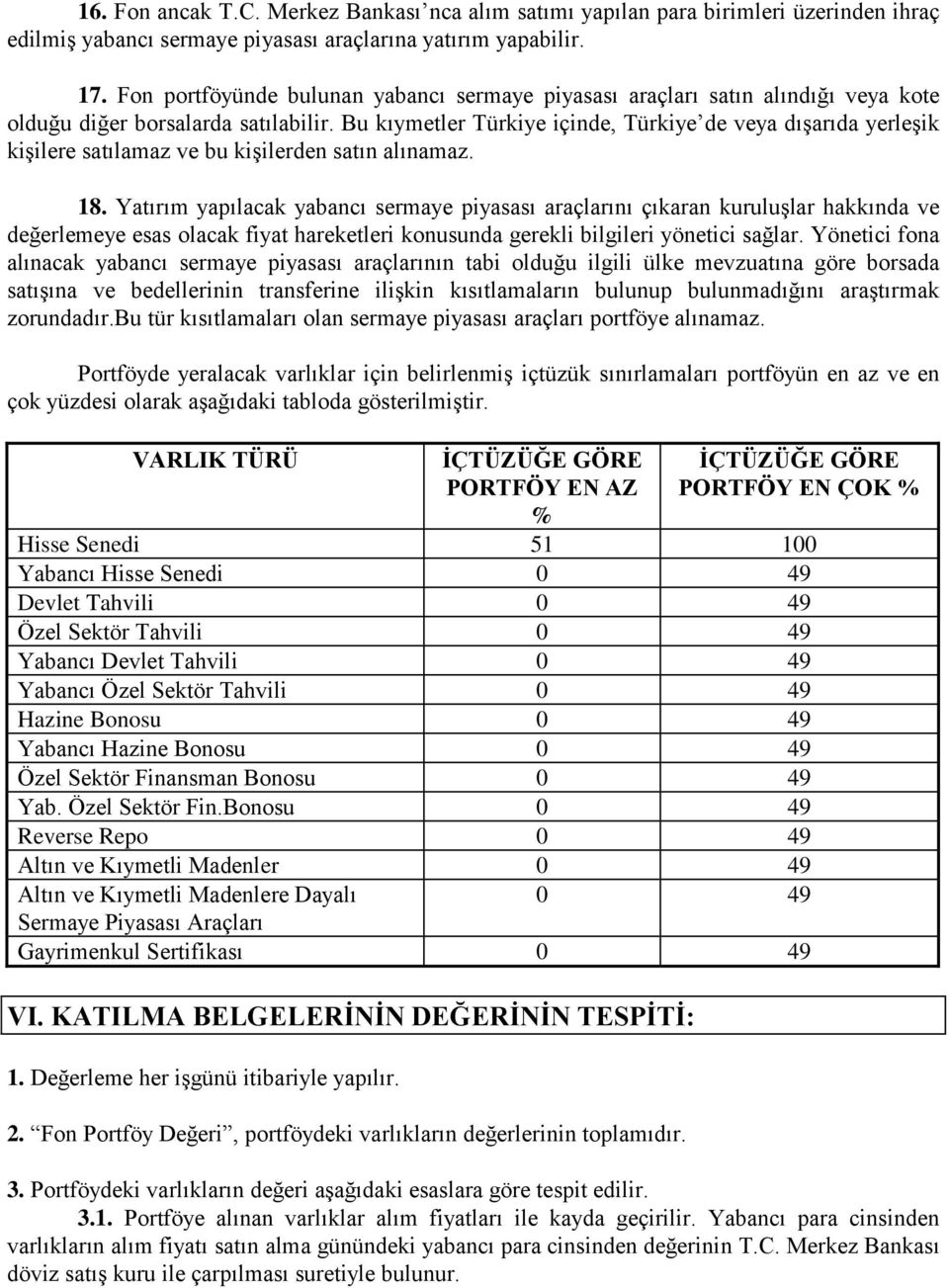Bu kıymetler Türkiye içinde, Türkiye de veya dıģarıda yerleģik kiģilere satılamaz ve bu kiģilerden satın alınamaz. 18.