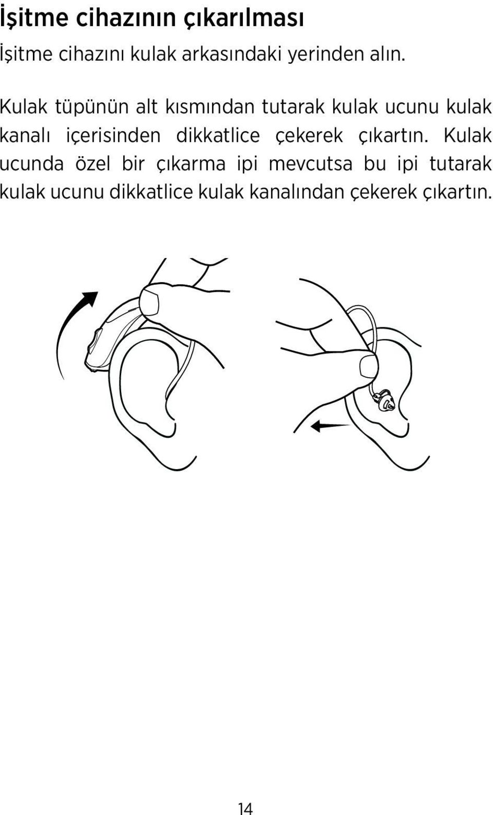 içerisinden dikkatlice çekerek çıkartın.