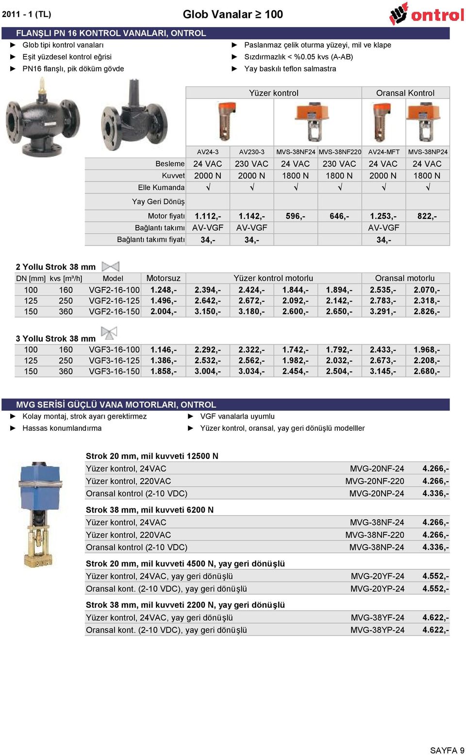 05 kvs (A-AB) Yay baskılı teflon salmastra Yüzer kontrol Oransal Kontrol AV24-3 AV230-3 MVS-38NF24 MVS-38NF220 AV24-MFT MVS-38NP24 Besleme 24 VAC 230 VAC 24 VAC 230 VAC 24 VAC 24 VAC Kuvvet 2000 N