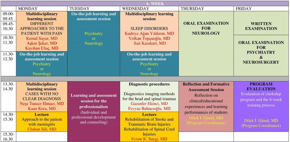 EXAMINATION PATIENT WITH PAIN Kadriye Ağan Yıldırım, MD NEUROLOGY Kemal Sayar, MD or Volkan Topçuoğlu, MD 10.30-11.30 Aşkın Şeker, MD Sait Karakurt, MD ORAL EXAMINATION Kayıhan Uluç, MD FOR 11.