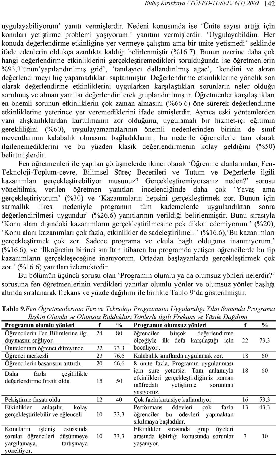 Bunun üzerine daha çok hangi değerlendirme etkinliklerini gerçekleştiremedikleri sorulduğunda ise öğretmenlerin %93,3 ünün yapılandırılmış grid, tanılayıcı dallandırılmış ağaç, kendini ve akran