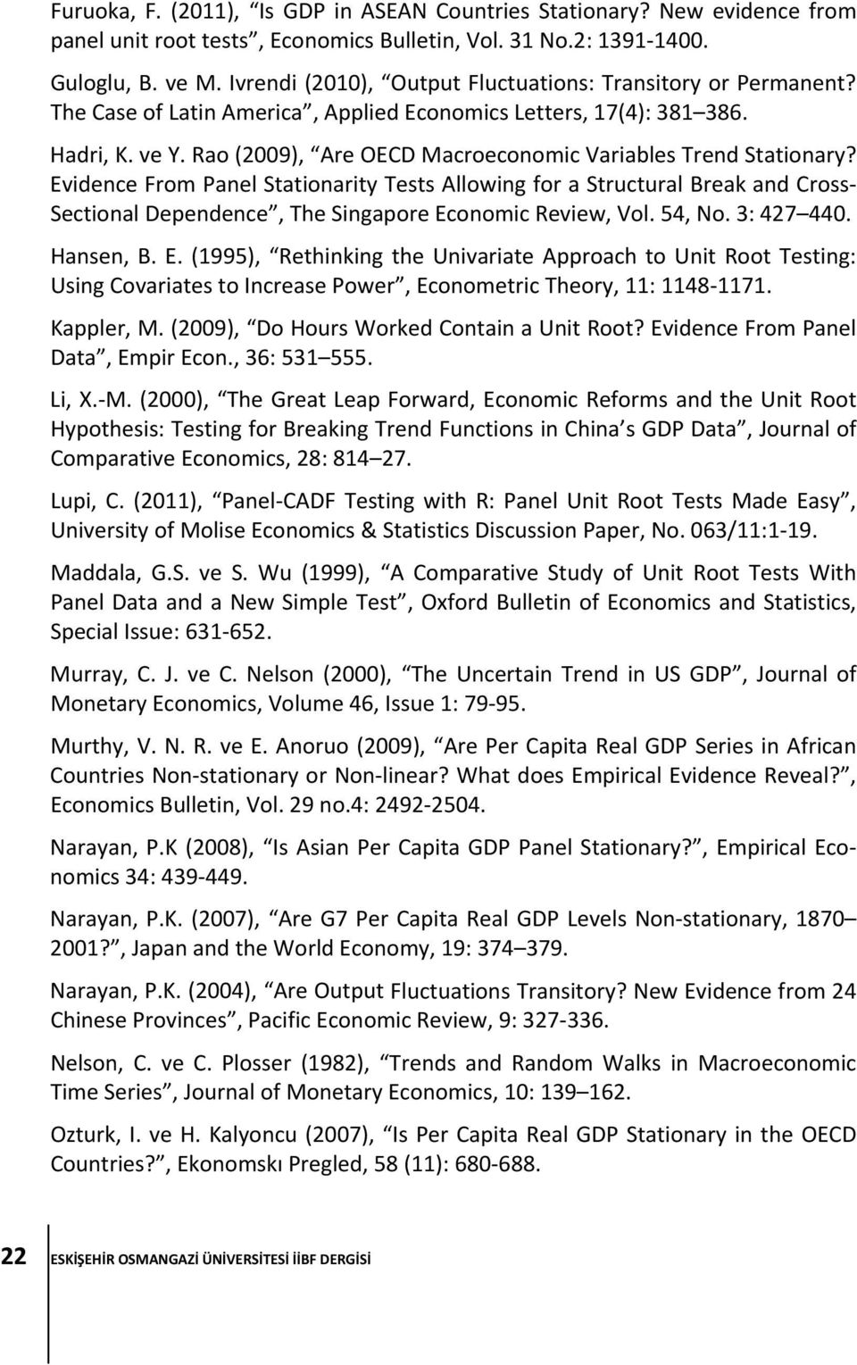 Rao (2009), Are OECD Macroeconomic Variables Trend Stationary?