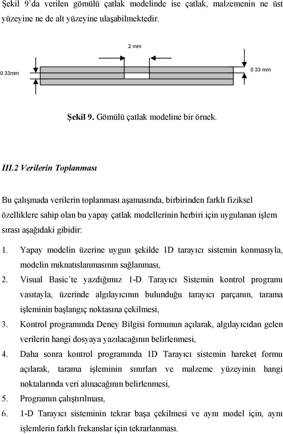 gibidir: 1. Yapay modelin üzerine uygun şekilde 1D tarayıcı sistemin konmasıyla, modelin mıknatıslanmasının sağlanması, 2.