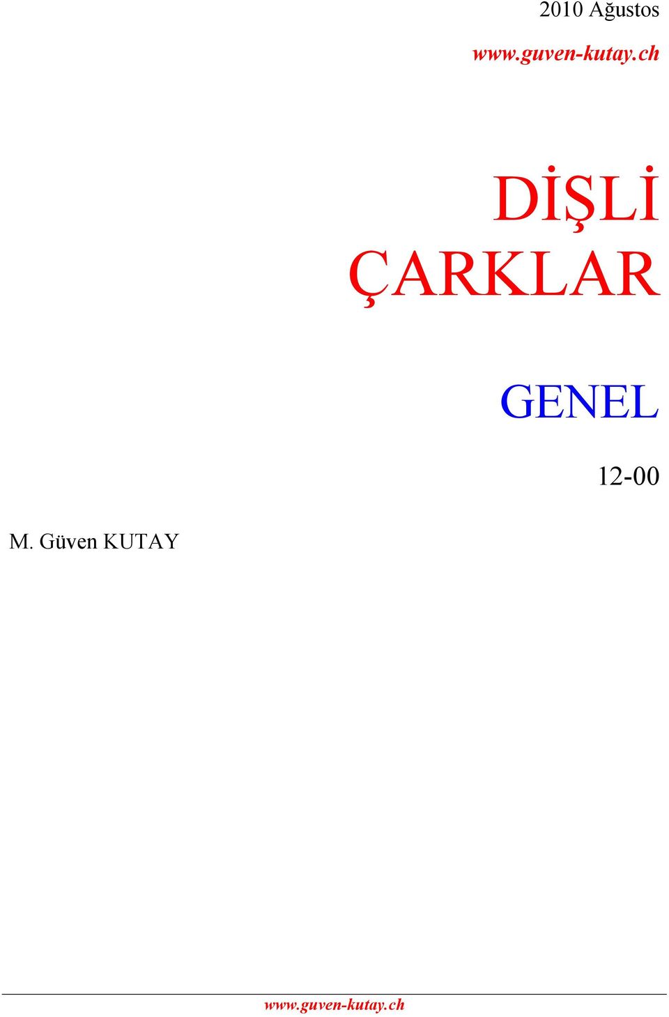 ch DİŞLİ ÇARKLAR